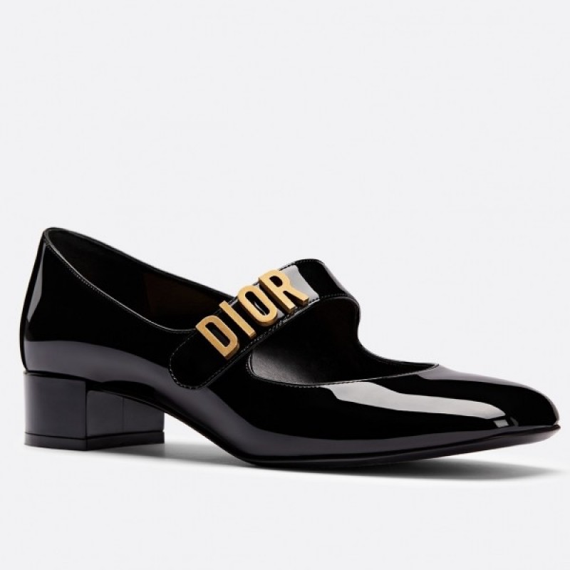  Dior Baby-D Ballet Flats in Black Patent Calfskin